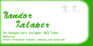 nandor kalaper business card
